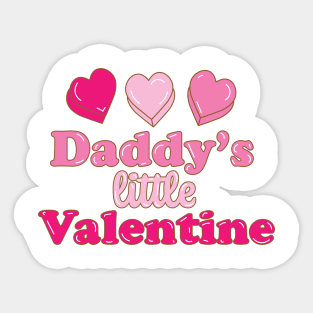 Daddy's Little Valentine design with hearts Sticker